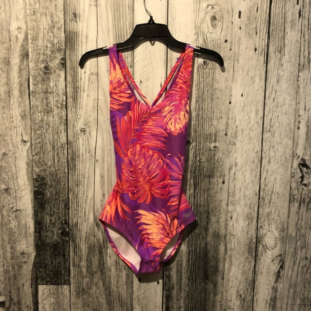 Speedo One Piece Bathing Suit, Swimwear Hot Coral